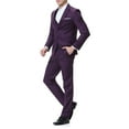 thumbnail image 4 of Cloudstyle Men's 3-Piece 2 Buttons Slim Fit Solid Color Jacket Smart Wedding Formal Suit, 4 of 7