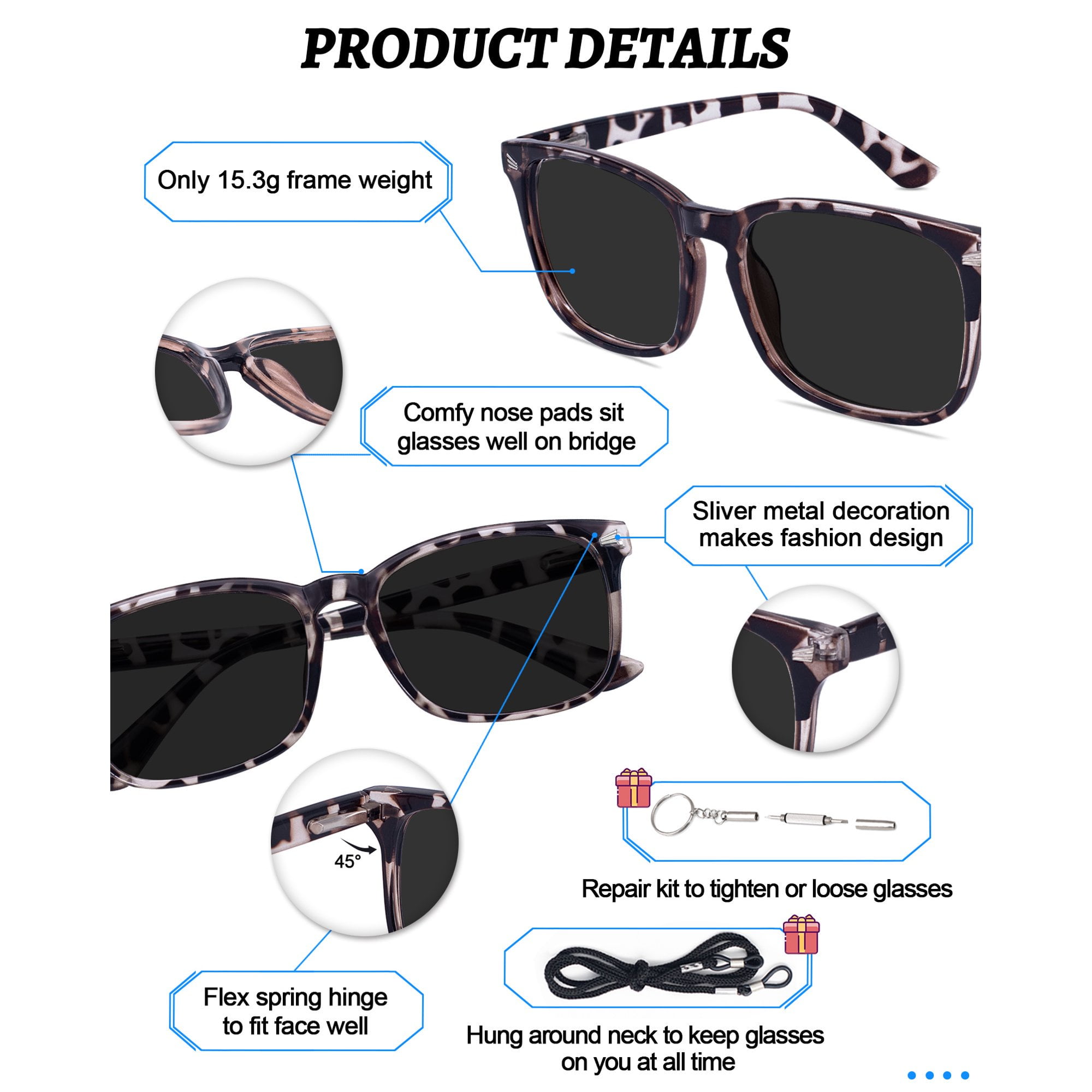 OCCI CHIARI 1.50 Reading Sunglasses Women Trendy Reader Sun Glasses 1.0 1.25 1.5 1.75 2.0 2.25 2.5 2.75 3.0 3.5 4.0 5.0 6.0 (Tortoise)UV401 Protection Anti Blue Light Outdoors Arylic Lens