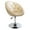Champagne Gold Faux Leather, variant on Impressions Vanity Antoinette Round Tufted Vanity Chair with 360 Degree Swivel (Pink Crushed Velvet)