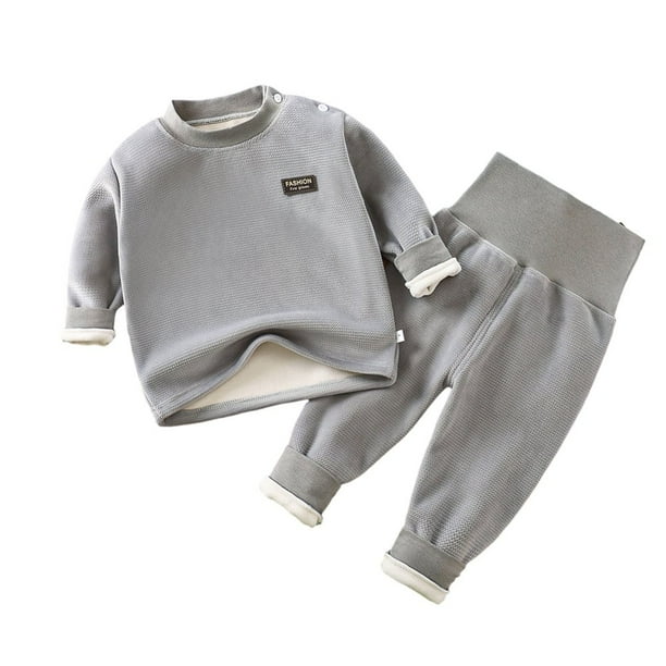 Premium Baby Boys Girls Thermal Underwear 2 Pieces Outfit High Waist Super Warm Layer Fleece Lined Underwear for Newborn Kids Walmart