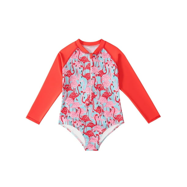 Fashnice Girls One Piece Swimsuit Rash Guard Bathing Suits Sun