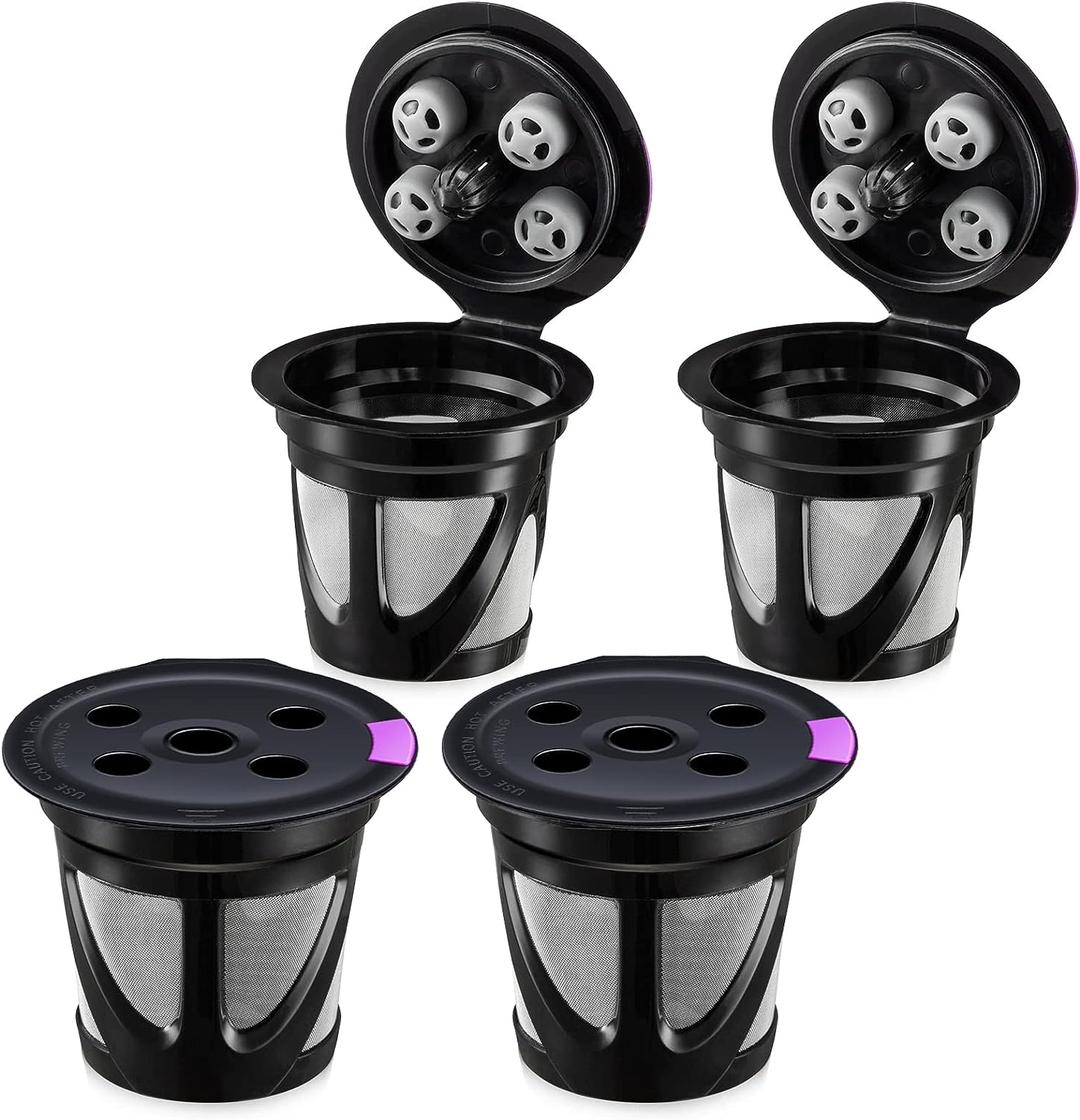 Reusable K Cups for Keurig Supreme Multistream Series4 Packs,Refillable Coffee Capsules Pods(4