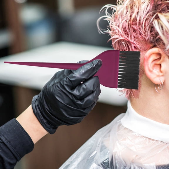 LULULION 3Pcs Professional Hair Dye Brushes Violet Soft Bristles Hair Coloring Tools for Perm and Dye