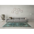 thumbnail image 3 of Ahgly Company Indoor Rectangle Medallion Light Blue Traditional Area Rugs, 3' x 5', 3 of 4
