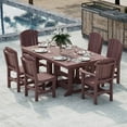 thumbnail image 2 of Wildridge Heritage 7-Piece 44"X72" Dining Set, Cherrywood - Outdoor Weather Resistant Recycled Plastic Furniture for Patio, 2 of 8