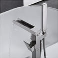 thumbnail image 4 of JERFIT 37" Freestanding Floor Mount Tub Filler with Hand Shower, Brushed Nickel Waterfall Bath Faucet for Modern Bathroom, 4 of 6