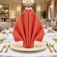 thumbnail image 3 of 12 Pack Cloth Napkins, Farmhouse Cotton Washable and Reusable Table Dinner Napkins for Restaurant, Weddings Caramel Orange 17x17inch, 3 of 6