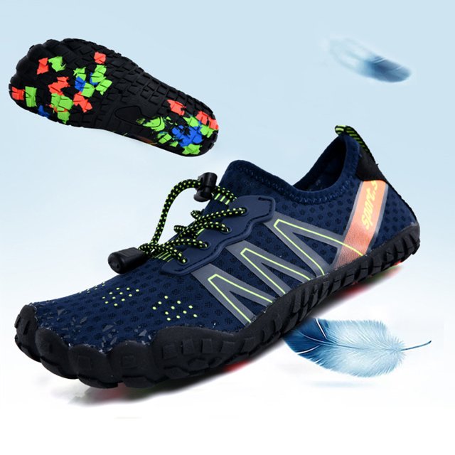 Aqua Shoes Zapatillas de playa con cordones transpirables Diseño de orificio de drenaje para adultos Unisex (37) Azul
