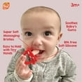 thumbnail image 3 of RaZbaby Chompy Teether Toy 3m+ (2-Pack), BPA-Free Silicone, Soothes Sore Gums - Red/Blue, 3 of 4