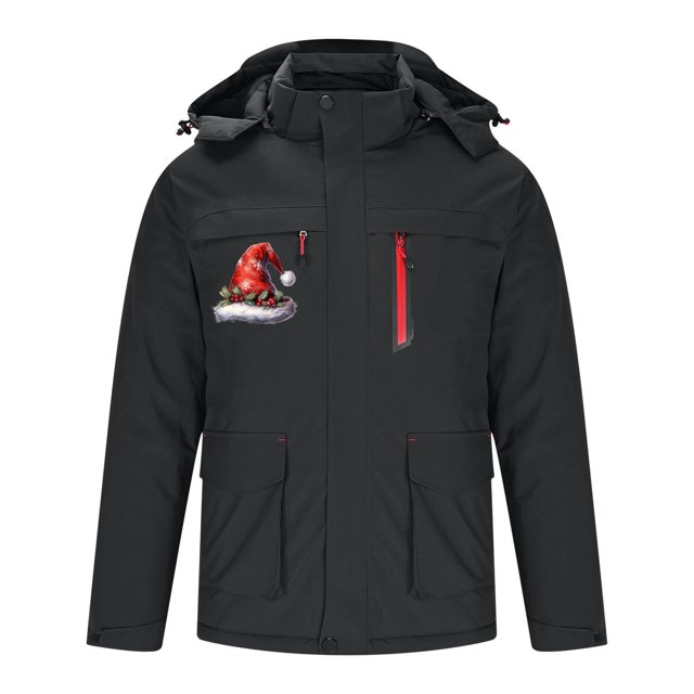 Puntoco Sudadera Con Capucha Informal Con Estampado Navideño Para Hombre Con Múltiples Bolsillos, Calefacción Inteligente De Control Único De Tres Distritos Y Una Chaqueta