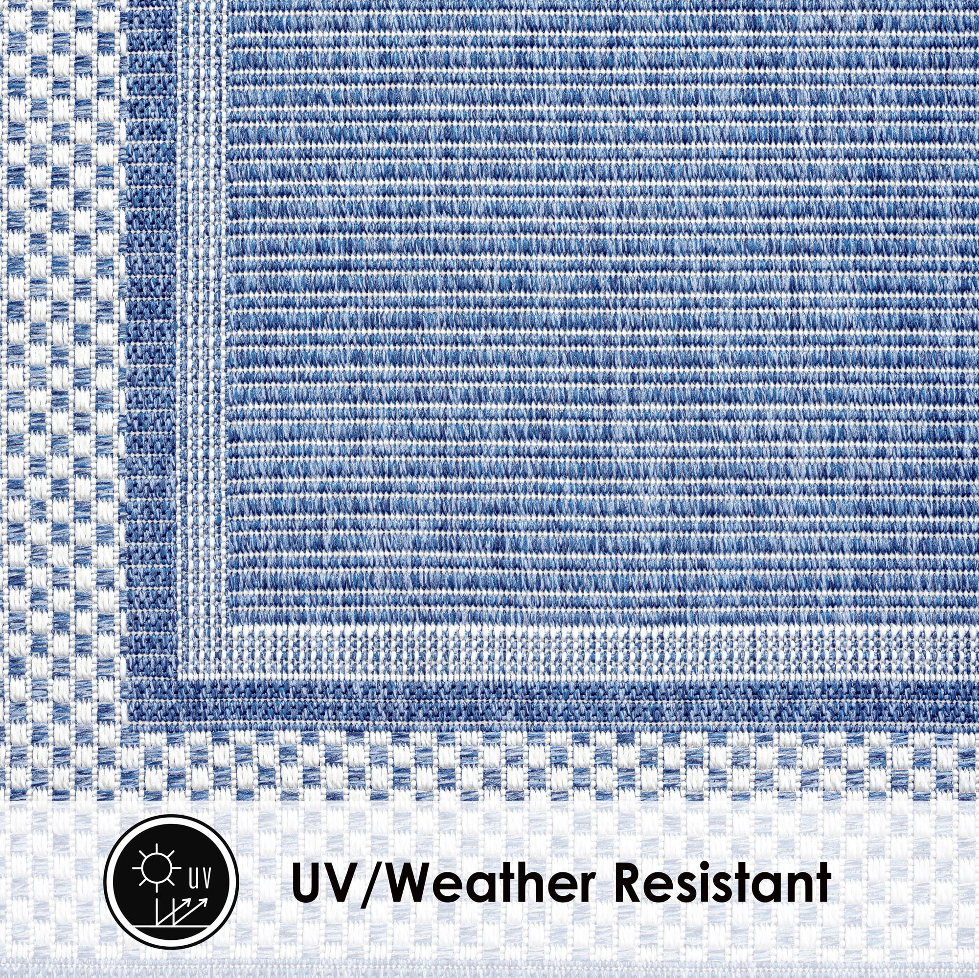 Home Dynamix Tripoli Julie Modern Border Indoor/Outdoor Area Rug, Blue/Ivory, 5'2"x7'2"