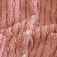 thumbnail image 6 of Women's Flannel Pajama Tops Plush Warm Lounge Button Up Cardigan Sweater with Pockets Long Sleeve Winter Homewear (XL, Pink), 6 of 7