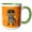 Green/White, variant on 3drose, Cute Grey Scottish Fold Cat Cartoon - Orange Eyes - Orange Pawprints, 15oz Mug