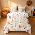 thumbnail image 3 of Homewish Harvest Pumpkin Full Size Bedding Sets, Autumn Maple Leaf Full Size Bed in a Bag, Cream Orange Brown, Pumpkin Bat Reversible 7-Piece, 3 of 7