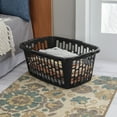 Mainstays 1.5 Bushel Rectangular Laundry Basket Plastic, Black