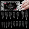 thumbnail image 1 of Shiyou-Formes d'Ongles Doubles, 150 Pcs Moules à Griffes d'Aigle Transparents, 15 Tailles, Extensions Réutilisables pour Gel Builder, 1 of 4