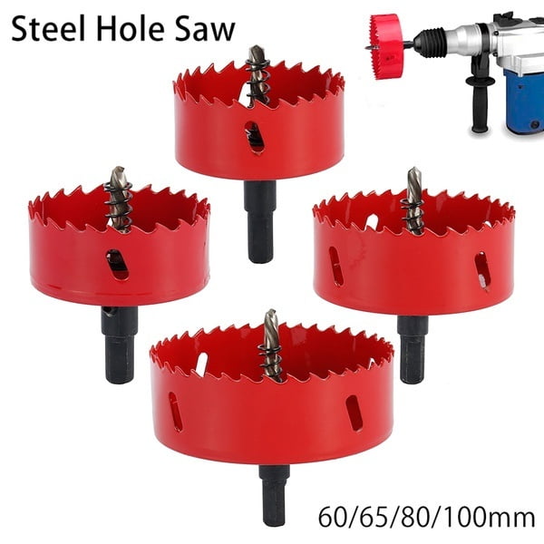 60/65/80/100MM Hole Saw Cutter Woodworking Boring Hole Drill Bit Tool 