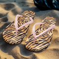 thumbnail image 3 of Psesaysky Stylish Durable Summer Sandals for Women Girls Tiger Stripes Printed Flip Flops Anti-Slip Soft Footbed Flat Slippers, 3 of 7