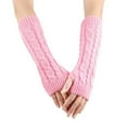 thumbnail image 1 of Gants d'Hiver en Laine Tricotée à Demi-Doigt pour Femmes, 1 of 4