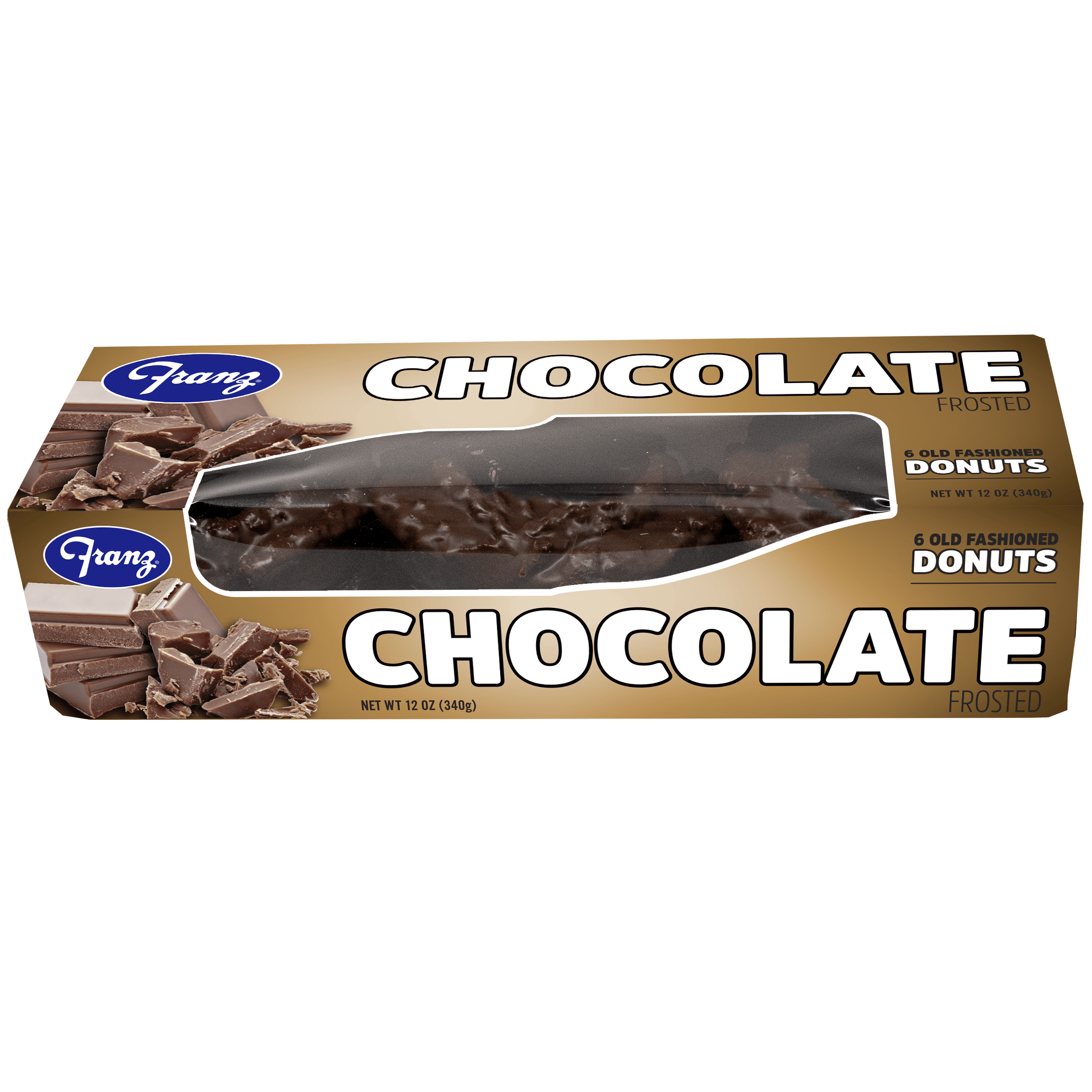 (4 pack) Franz Chocolate Old Fashioned Donuts, 12 oz, 6 Count