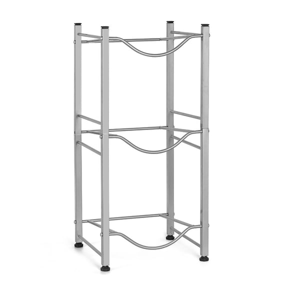 5 Gallon Water Jug Holder Water Bottle Storage Rack, 3 Tiers, Silver