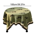 thumbnail image 2 of Round Tablecloth Coffee Table Cover Desktop Decor Bedroom Living Room Stain Resistant Decorative Cotton Linen Fabric Washable Dining Kitchen, 2 of 7