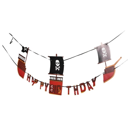 Soimiss Multi Color Pirate Birthday Party Banner Paper Flag Unique Design for Birthday Party Decor