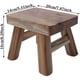 thumbnail image 2 of Taburete pequeño de madera para niños, asiento cuadrado antideslizante para cocina, baño barnizado, 2 of 5