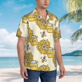 thumbnail image 3 of Rateoe Cartoon Honey Pot Bee Sunflower Pattern Men’s Hawaiian Shirt – Short Sleeve Button-Down Tropical Beach Shirt, Lightweight & Breathable Casual Aloha Shirt with Pocket,3X-Large, 3 of 7