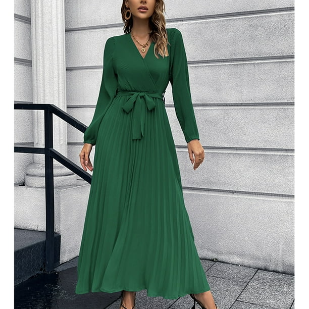 Vestido de línea A,Vestido largo de mujer V Vestido largo de mujer