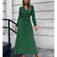 thumbnail image 1 of Vestido de línea A,Vestido largo de mujer V Vestido largo de mujer Vestido largo plisado de línea A Características de vanguardia, 1 of 6