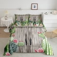 thumbnail image 2 of Castle Fairy Teens Floral Green Cactus 3 Pieces Queen Comforter Set,Old Barn Door Ultra Soft Bedding Sets,Botanical Plants Bedding Comforter Set Breathable,Microfiber Bedroom Decor,Reversible, 2 of 8