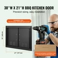 thumbnail image 6 of KFFKFF Barbecue Access Portal, 30W x 21H Inch Twin Exterior Culinary Gate, Chilled Panel Recessed Entry, Wall Upright Passage with Grips and Vents, for Barbecue Isle, Grill Spot, External Locker, 6 of 9