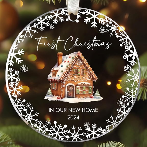 New Home Ornament 2024 - First Christmas in Our New Home 2024 - Housewarming Gifts for Women 2024 - Acrylic Ornament undefined