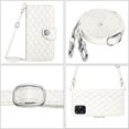 thumbnail image 5 of SaniMore Case for Samsung Galaxy A05, PU Leather 3D Lattice Stylish for Girls Crossbody Lanyard Flip Kickstand Card Slots Cash Pocket Magnetic Clasp Full Protective Shockproof Wallet Shell, White, 5 of 9