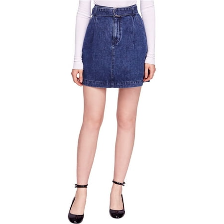 Free People Womens Belted Denim Skirt, Blue, 29 | Walmart Canada