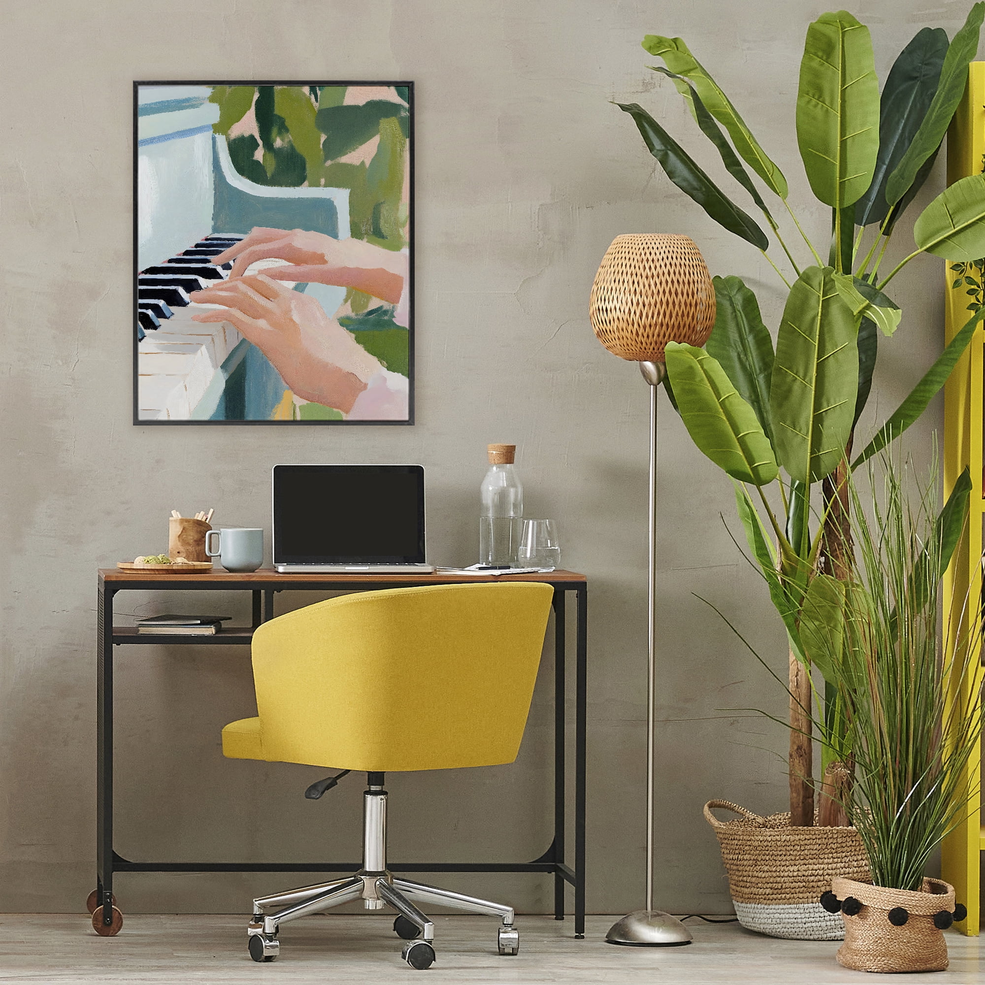 Stupell Industries Piano Hands in Sunlit Space Black Framed Giclee Art, design by The Prints Vibe