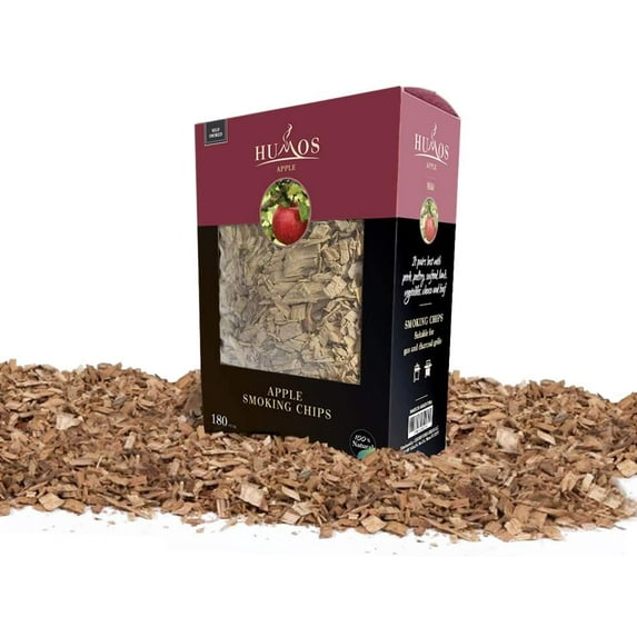 Humos Apple Smoking Wood Chips for BBQ, Smoker, Kamado and Gas, Charcoal & Electric Grill (APPLE)