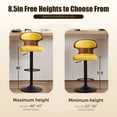 thumbnail image 5 of MOONMISS Swivel Bar Stools Set of 2, Wooden Kitchen Bar Chairs with Back, PU Leather Counter Height Barstools for Kitchen Island,Yellow, 5 of 7