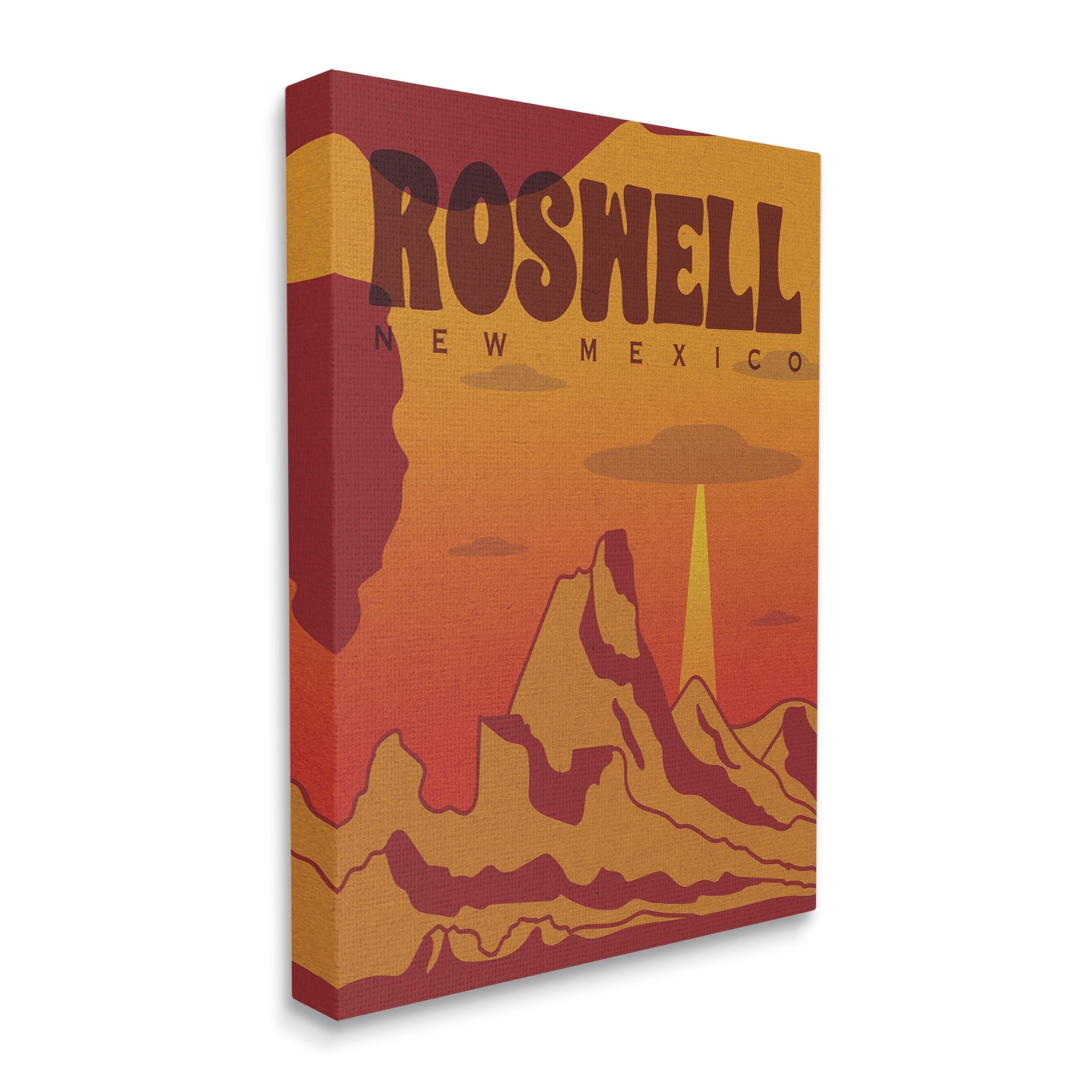Stupell Industries Roswell New Mexico Desert UFO Travel & Places Painting Gallery Wrapped Canvas Print Wall Art
