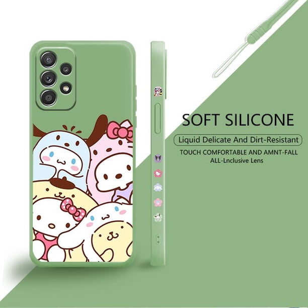 Hello Kitty Cinnamoroll Kuromi familia líquido caso para Samsung Galaxy A73 A71 A72 A12 A21s A22 A23 A31 A32 A51 A52 A52s A53 A02s xuanjing unisex