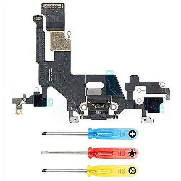 Conector de Dock MMOBIEL Compatible con iPhone 11 2019 Cable Flexible de Puerto de Carga Negro