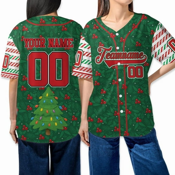 Personalized Merry Christmas Holiday Baseball Jersey - Custom Festive Winter Seasonal Shirt With Name & Number, Unisex Xmas Costume Gift