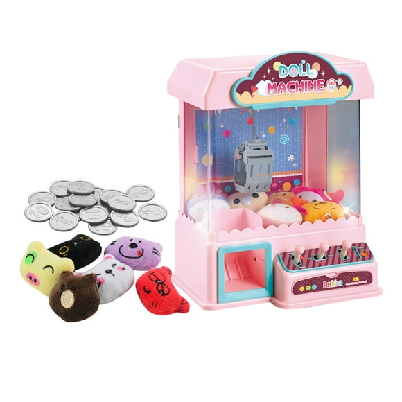 Pink Childrens Mini Claw Machine Toy With Music And Lights Coin Game Remote Control Option Develops Coordination Safe Material Includes Usb Cable For Charging Fun For Parties