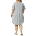 thumbnail image 3 of Unique Bargains Women's Plus Size V Neck Lace Trim Hem Loose Nightgown Sleepwear Pajamas 4X Light Gray, 3 of 6