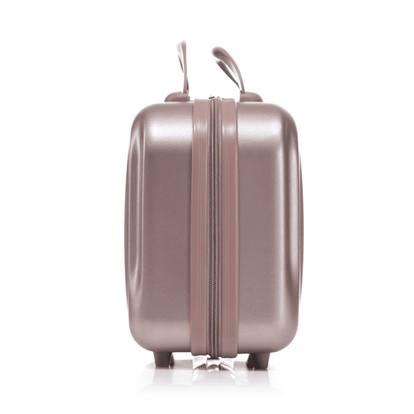 2‑Piece Set ABS Spinner Wheel Luggage, 14" Cosmetic Case & 20" Suitcase, Champagne, Combination Lock with Front Opening Design