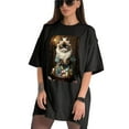 thumbnail image 3 of Plus Size Shirt for Women Black Tops for Women Short Sleeves Shirt for Women Grumpy Cat (2) T Shirt Crewneck Shirt for Women XL, 3 of 5