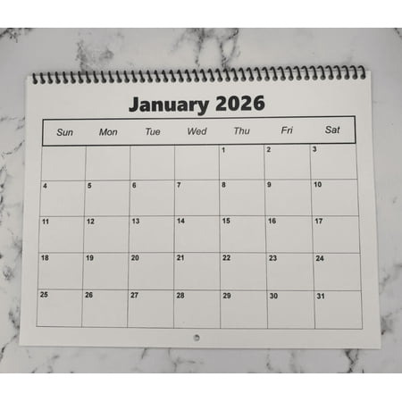 2026 Blank Calendar - 8.5" x 11" ( Lot of 3 ) Printed on HEAVY CARDSTOCK