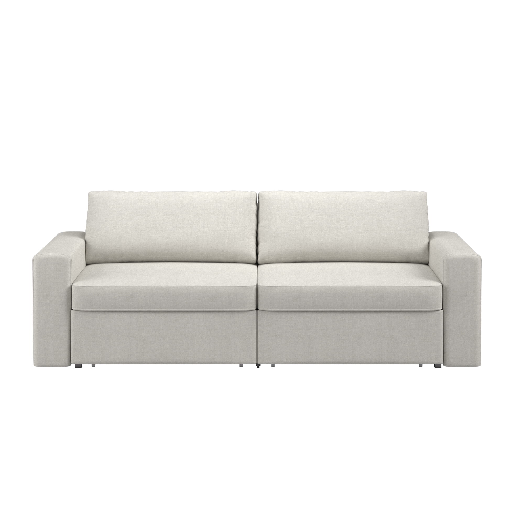 Weston Home Glen Park Upholstered Sofa with 2 Hidden Metal Wire Storage Drawers, Ivory