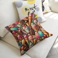 thumbnail image 5 of Ice cream popsicles sweets Linen toss pillowcase decoration pillowcase gifting preferred 20x20 inch cushion cover 2 sets sofa pillowcase sofa bedroom living room car, 5 of 8